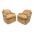 Mid 20th Century Vintage Mid Century Modern Brown Upholstered Swivel Lounge Club Chairs - A Pair For Sale