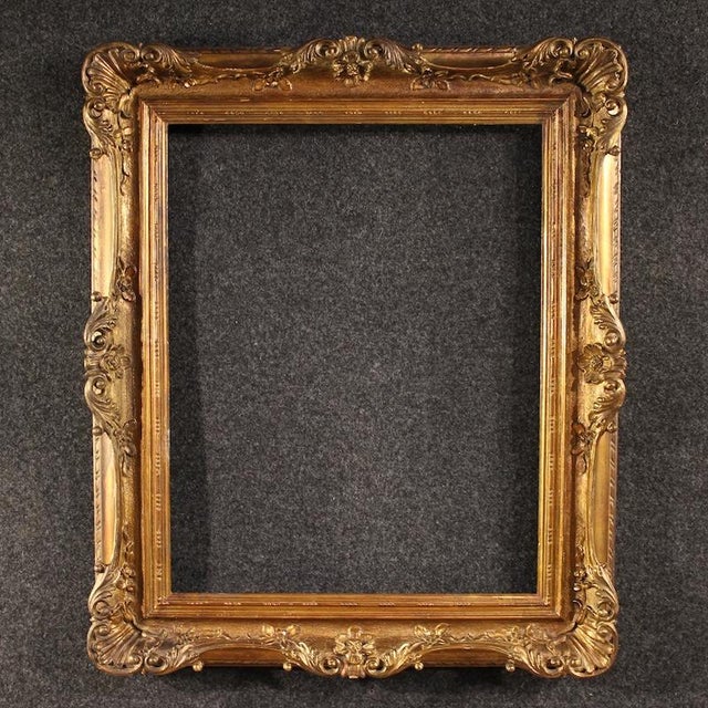 Vintage Italian Carved and Gilded Frame, 1930 For Sale - Image 15 of 15