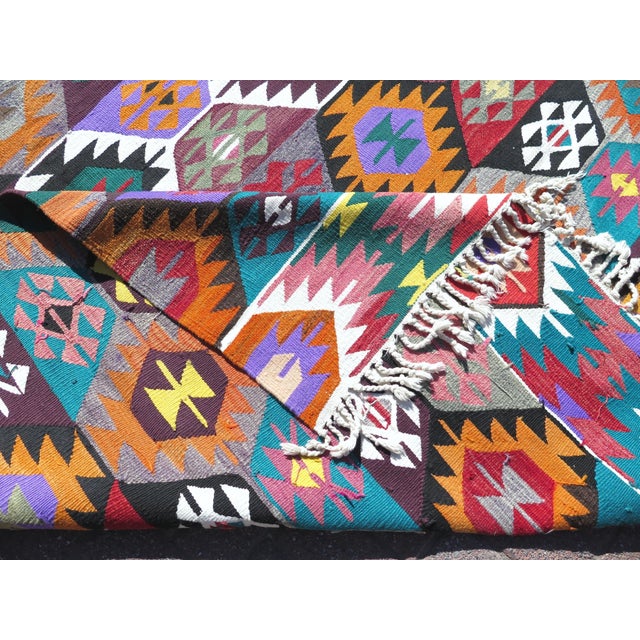 Mid 20th Century Turkish Boho Kilim Handmade Area Rugs For Sale - Image 4 of 13
