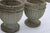 Gray Vintage Neoclassical Style Fluted Cast Stone Footed Garden Urns-a Pair For Sale - Image 8 of 10