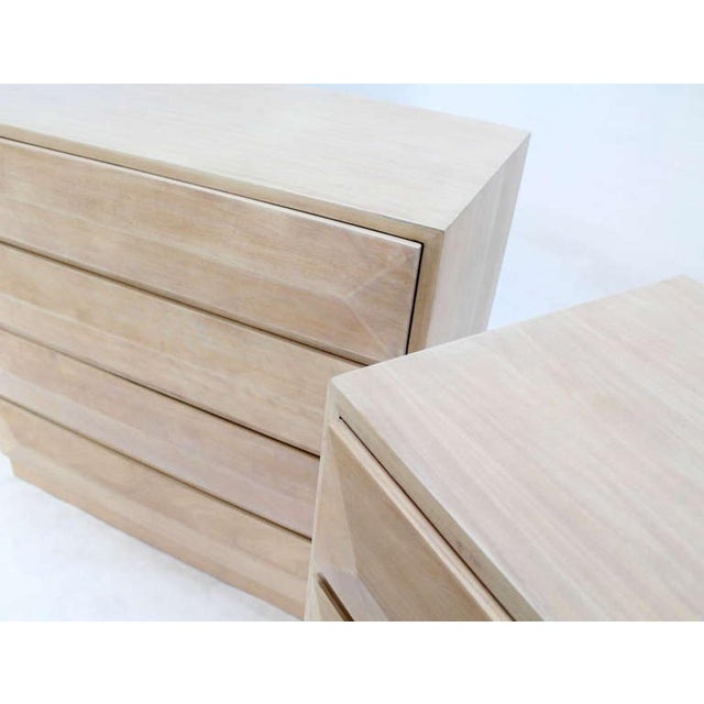 Pair Solid Mahogany Raised Front Mid Century Modern Bleached Bachelor Chest MINT For Sale - Image 10 of 10