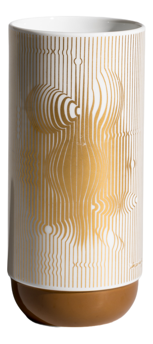 Gilt Manipur Duo Form Vase by Victor Vasarely and Ambrogio Pozzi for Rosenthal, 1970s