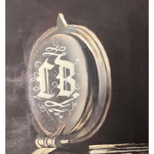 Mid 20th Century Mid 20th Century Still Life Painting of Fruit and Pewter Mug For Sale - Image 5 of 11