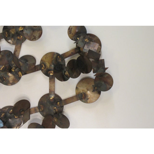 Brown 1970s Metal Circular Wall Sculpture For Sale - Image 8 of 12