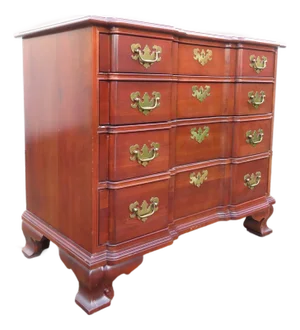 1999 Ethan Allen Cherry Georgian Court 4 Drawer Chest Chippendale Style Dresser