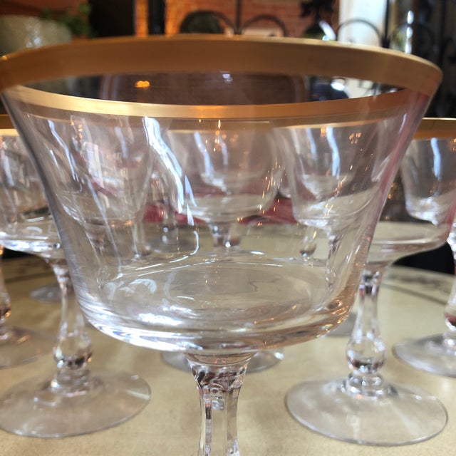 1960s Circa 1960 Gold Rim Stemware - Set of 12 For Sale In Kansas City - Image 6 of 7