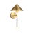 The Talon wall sconce with an acrylic pole and an antique brass triangular metal shade is a modern and sophisticated....