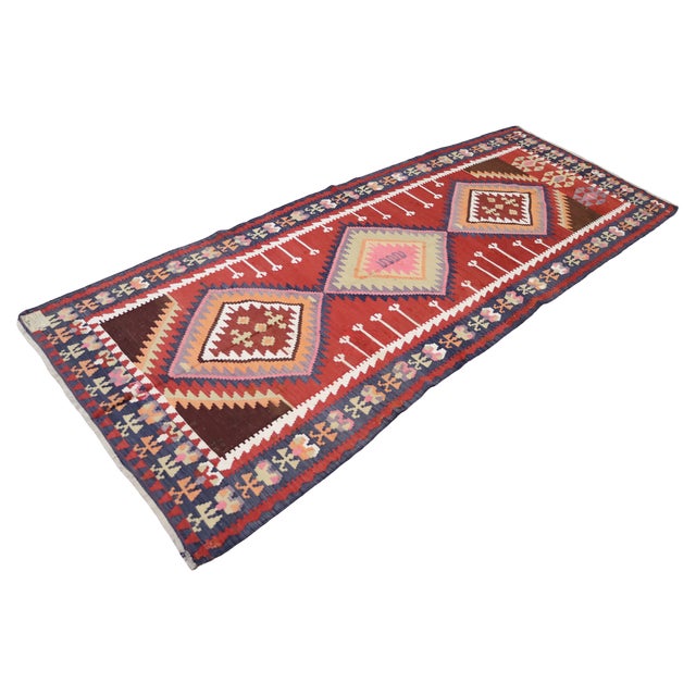 Vintage Caucasian Kilim Rug, 1920s For Sale