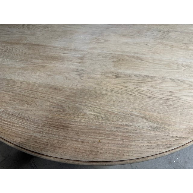 Brown Large Farmhouse Round Dining Table in Oak, 1940 For Sale - Image 8 of 18