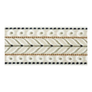 Sample - Schumacher Marion Velvet Tape in Ivory For Sale