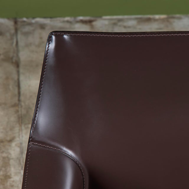 Set of Four Mario Bellini Cab Armchairs for Cassina For Sale - Image 15 of 17