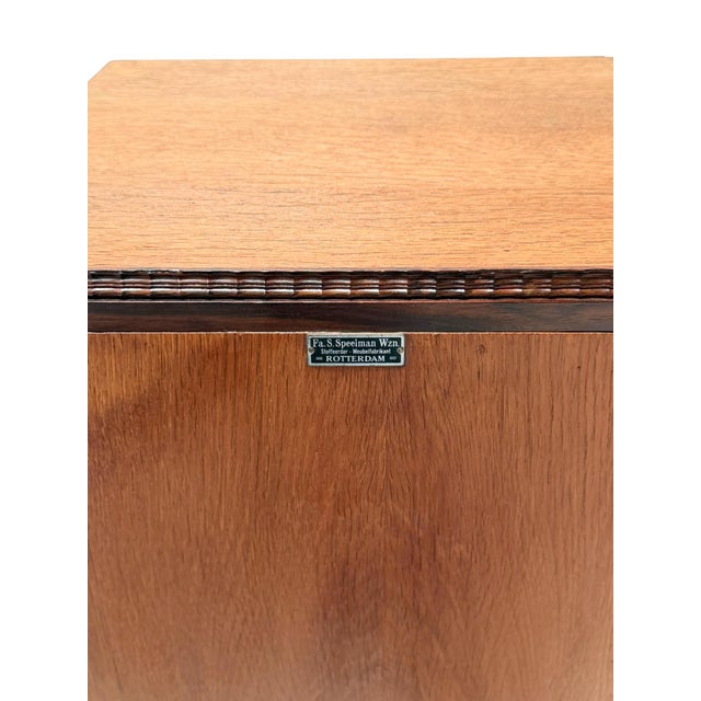 Vintage Art Deco Nightstands in Oak and Ebony by FA. S. Speelman, 1920s, Set of 2 For Sale - Image 11 of 12