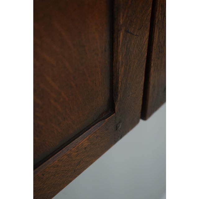 Vintage Feudal Oak Hanging Dart Board Cabinet For Sale - Image 15 of 17