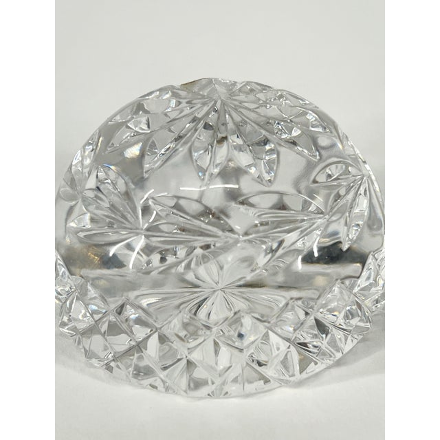 Red Vintage Cut Crystal Paper Weight & Decorative Box For Sale - Image 8 of 12