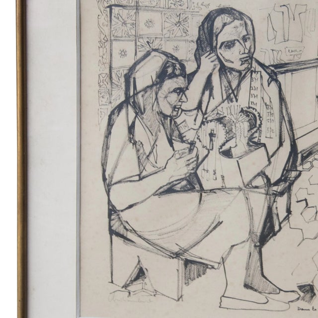 Pen Drawing on Paper, France, 1950s For Sale - Image 4 of 6