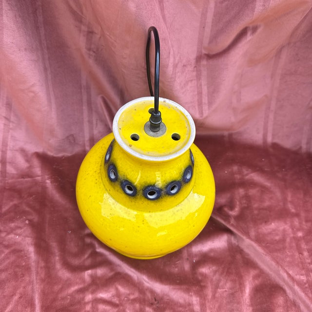 Ceramic Vintage Yellow Ceramic Pendant Light, 1970s For Sale - Image 7 of 17