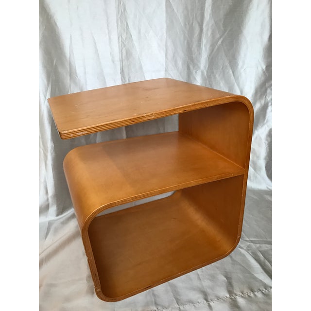 Vintage Curved Plywood Side Table Chairish