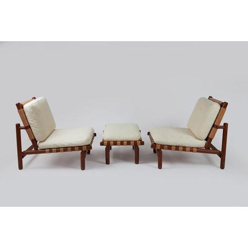 Armchairs with Ottoman by Tapiovaara for La Permanente Mobili Cantu’, Set of 3 For Sale - Image 3 of 10
