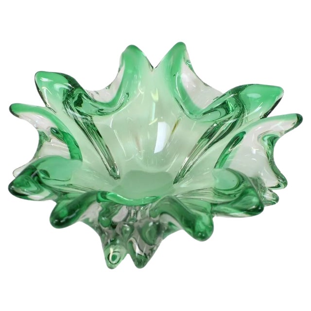 Czech Art Glass Bowl by Josef Hospodka for Chribska Glassworks, 1960s For Sale