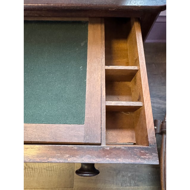 Antique Renaissance Revival Writing Desk With Bobbin Turned Legs For Sale - Image 11 of 15