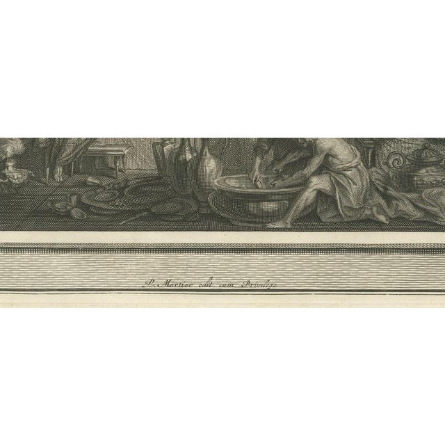 18th Century Pieter Mortier, Nebuchadnezzar Among the Beasts and Belshazzar's Feast, 1700, Engraving For Sale - Image 5 of 12