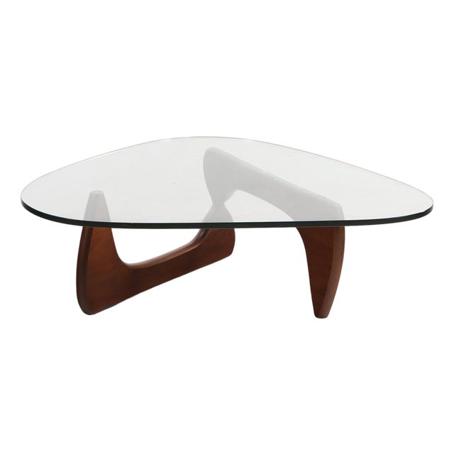 Walnut and Glass Top Coffee Table by Noguchi for Herman Miller For Sale