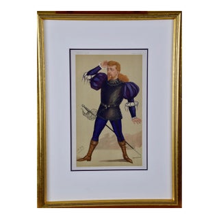 Sir Leslie Ward Hand Colored 19th c. Vanity Fair Caricature of an Opera Singer, "Polish Tenor", 1891 For Sale