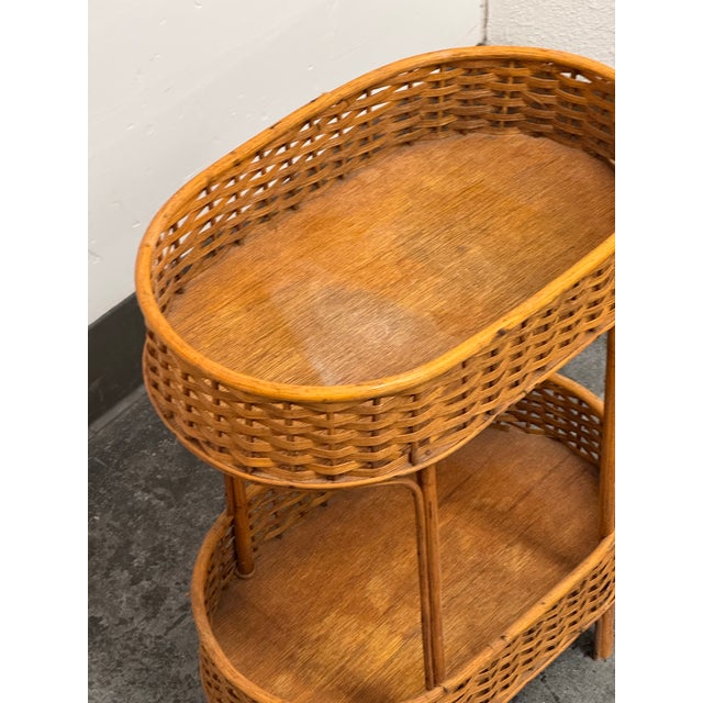 Mid 20th Century Rattan Accent Table, Mid 20th Century For Sale - Image 5 of 12