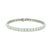 A contemporary tennis bracelet featuring 6.72 carats of round white diamonds pave set. The diamonds are set in 18k white...