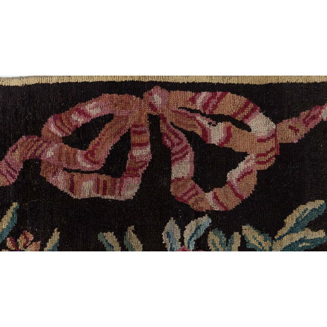 Textile Doris Leslie Blau Savonnerie Antique Floral Brown Hand-Knotted Runner - c. 1800 For Sale - Image 7 of 8