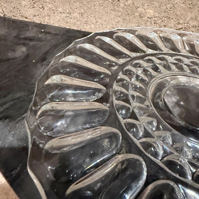 1980s Vintage Modern Glass Cake Stand For Sale - Image 5 of 18