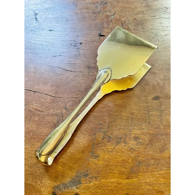 Large Cartier Gilt Silver Asparagus Tongs For Sale - Image 9 of 9