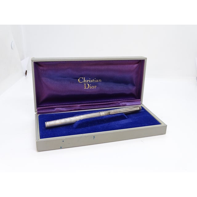 Grooved Ballpoint Pen in Silver-Plated Metal from Dior, 1970s For Sale - Image 18 of 18