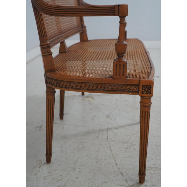 Brown French Louis XVI Style Cane Seat Settee Bench For Sale - Image 8 of 18