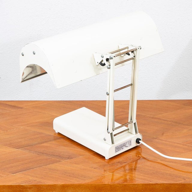 1960s Mid Century Modern Sadelite Table Lamp White Desk Lamp For Sale - Image 10 of 12