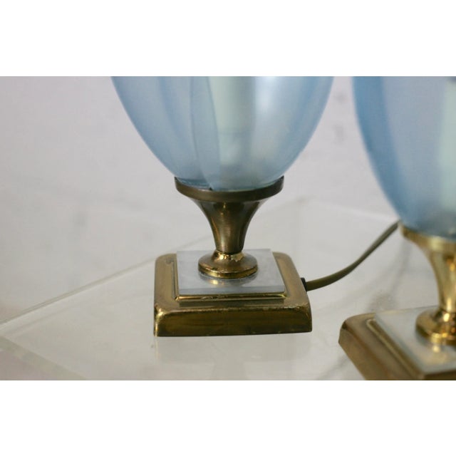 Blue Table Lamps from Rougier, 1970s, Set of 2 For Sale - Image 13 of 18