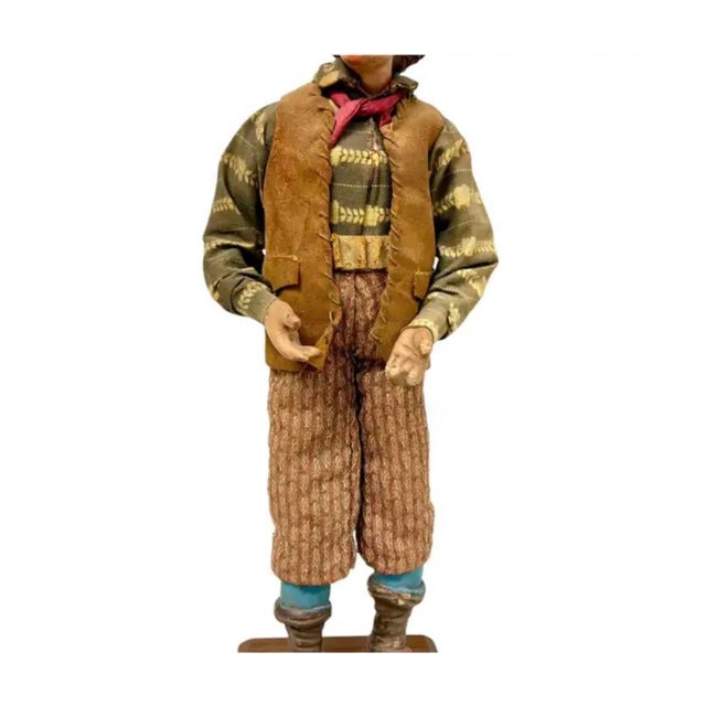 18th Century 18th Century Neapolitan Crèche Figure, Terracotta & Wood Man With Red Beret For Sale - Image 5 of 10