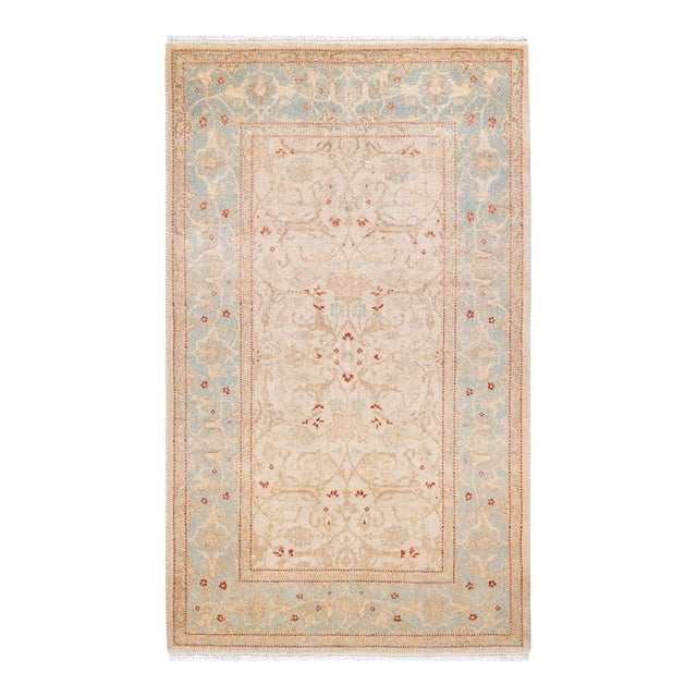 Mogul, One-of-a-Kind Hand-Knotted Area Rug - Ivory, 3' 1" x 5' 3" For Sale