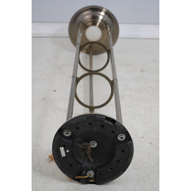 Vintage Brass & Glass Tall Floor Torchiere Lamp For Sale - Image 9 of 11