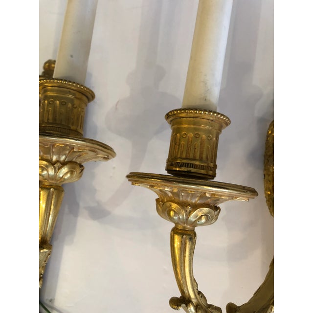 Metal Dore Gilt Bronze Regency Style Sconces by Caldwell -A Pair For Sale - Image 7 of 13
