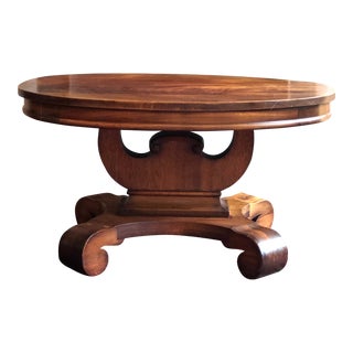 Early 20th Century Empire Style Low Pedestal Accent Table For Sale