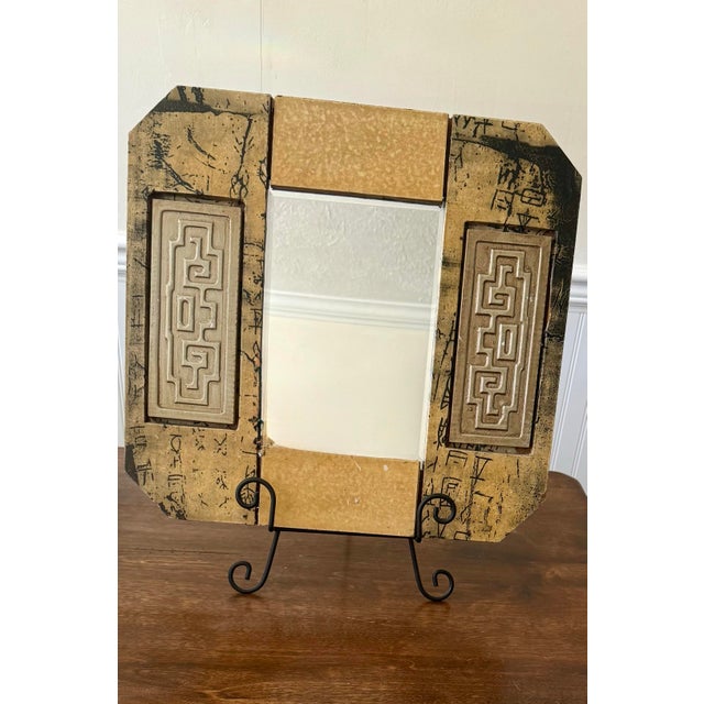 Hollywood Regency Mirror With Greek Key Motif For Sale - Image 4 of 12