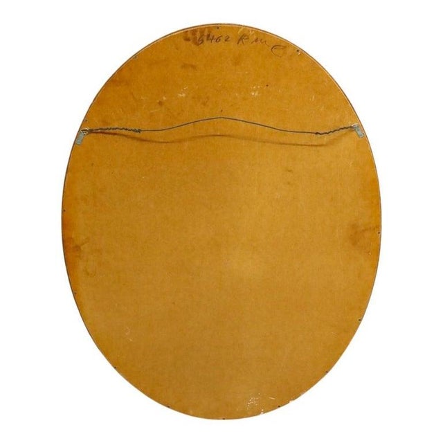 Wood Antique Gilt Wood Parclose Oval Wall Mirror C1930 For Sale - Image 7 of 7
