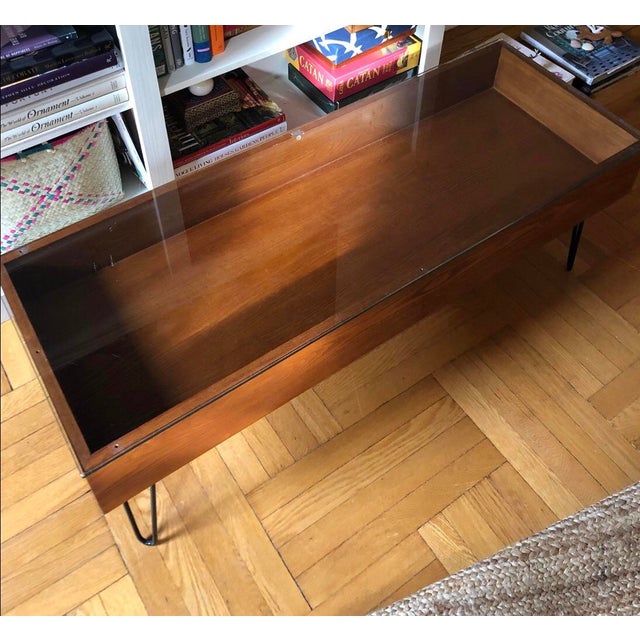 MidCentury Modern Style West Elm Glass Top Display Coffee Table Chairish