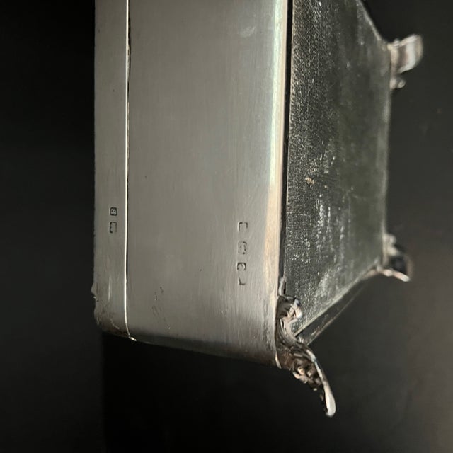Antique British Solid Silver, Cedar Lined ,Hinged Top Cigarette Box For Sale - Image 15 of 16