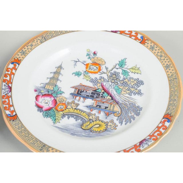 Japan Series Dinner Plates in Faience from Rörstrand, Sweden, Set of 5 For Sale - Image 3 of 5