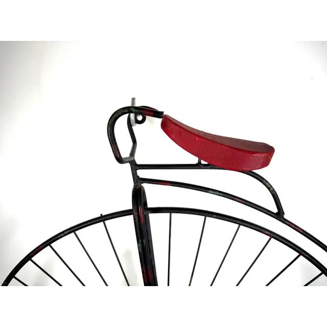 Metal Curtis Jere High Wheel Bicycle Iron Sculpture & Wall Decor 1960's For Sale - Image 7 of 12
