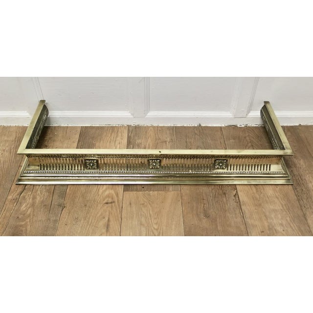 Metal Vintage Victorian Pierced Brass Fender For Sale - Image 7 of 7