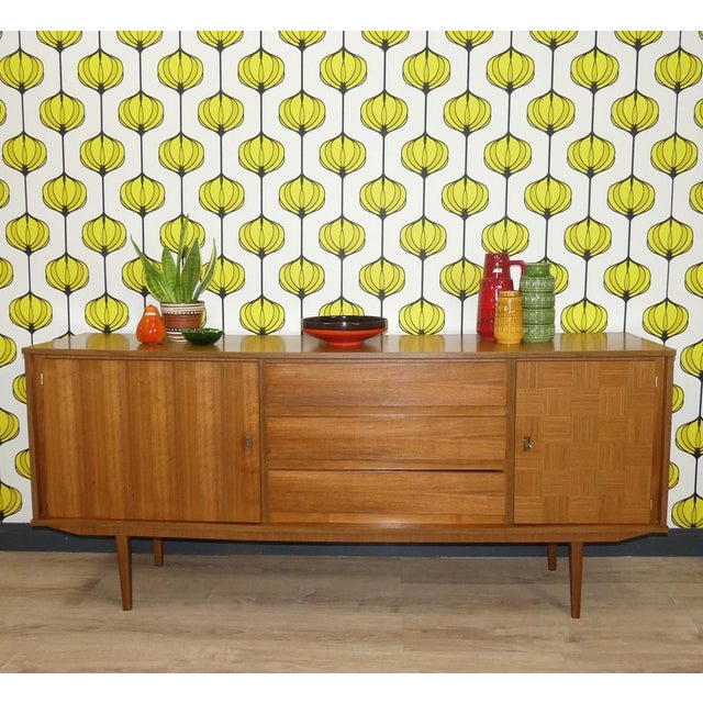 Absolute eye -catcher! Super beautiful sideboard 1960s, made in Sweden late 1960s partly real wood veneer, edges plastic...