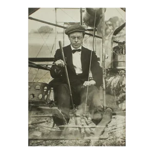 British Aeronaut EWC Perry circa 1910 - Silver Gelatin B & W Photograph by ROL